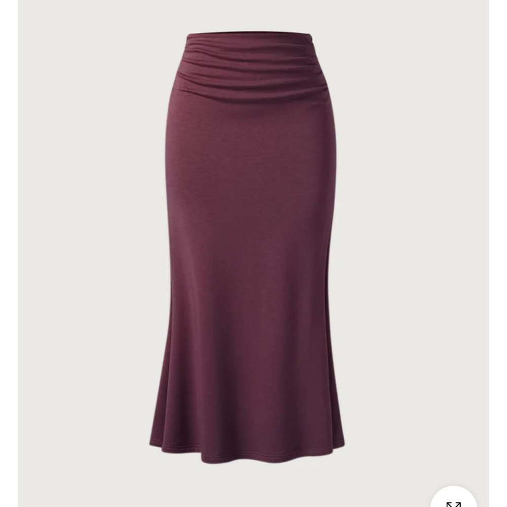 OGL Ruched Side Mermaid Maxi Skirt-Brushed Inside